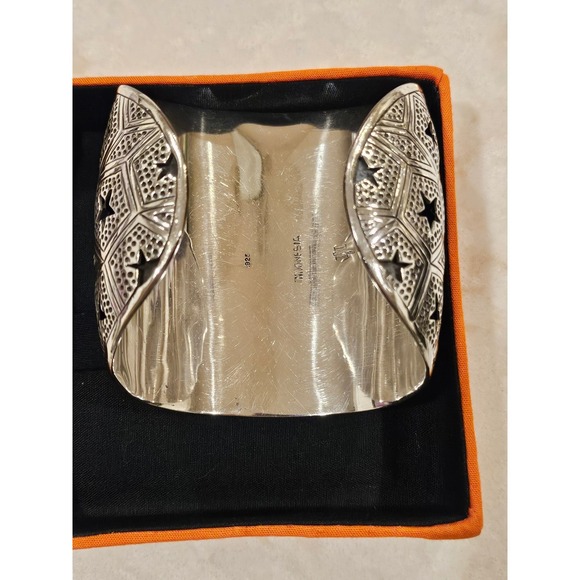 John Hardy Cuff Bracelet for a COWBOYS FAN Star Cutout Wide Band Sterling Silver - Picture 8 of 16